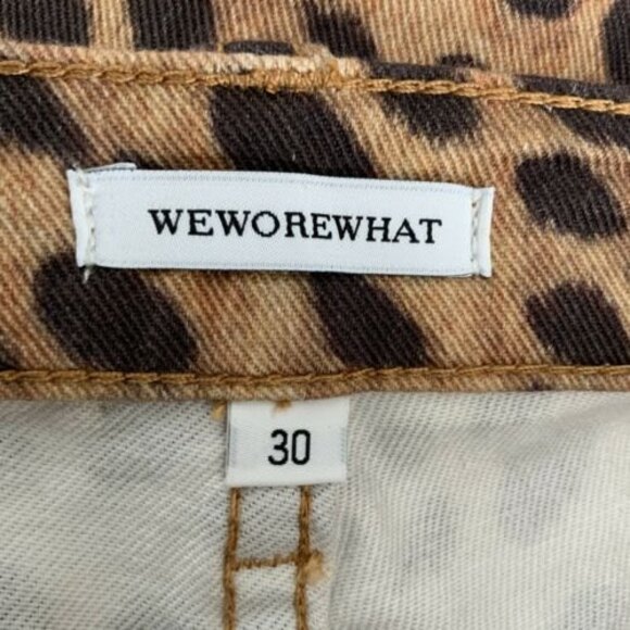WeWoreWhat Cheetah Print Stiletto Slit Hem Jeans 30 - Picture 3 of 12
